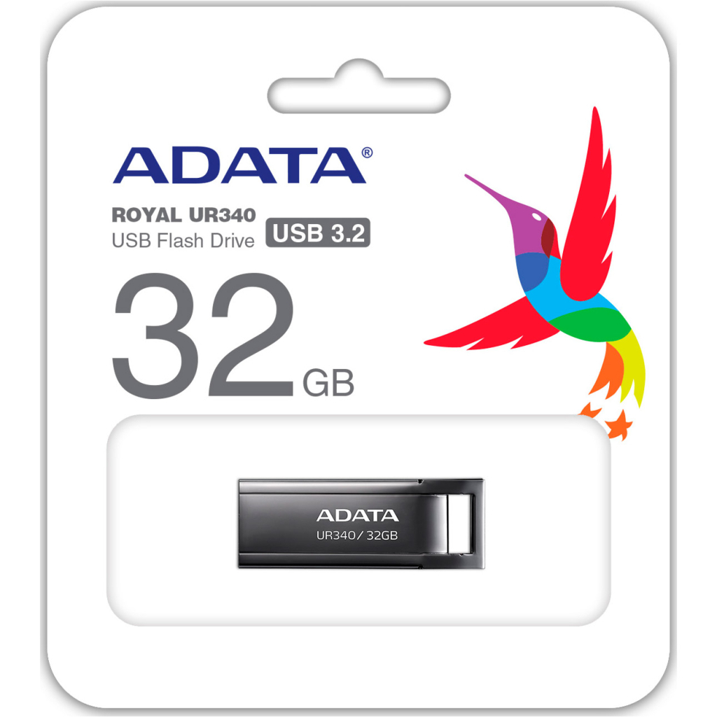 USB флеш накопичувач ADATA 32GB UR340 Black USB 3.2 (AROY-UR340-32GBK) фото5