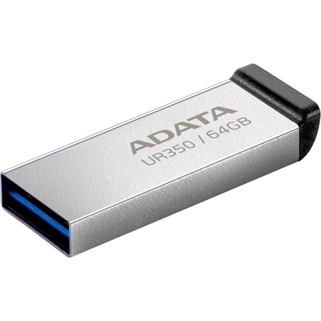 USB флеш накопичувач ADATA 64GB UR350 Silver-Black USB 3.2 (UR350-64G-RSR/BK) фото2