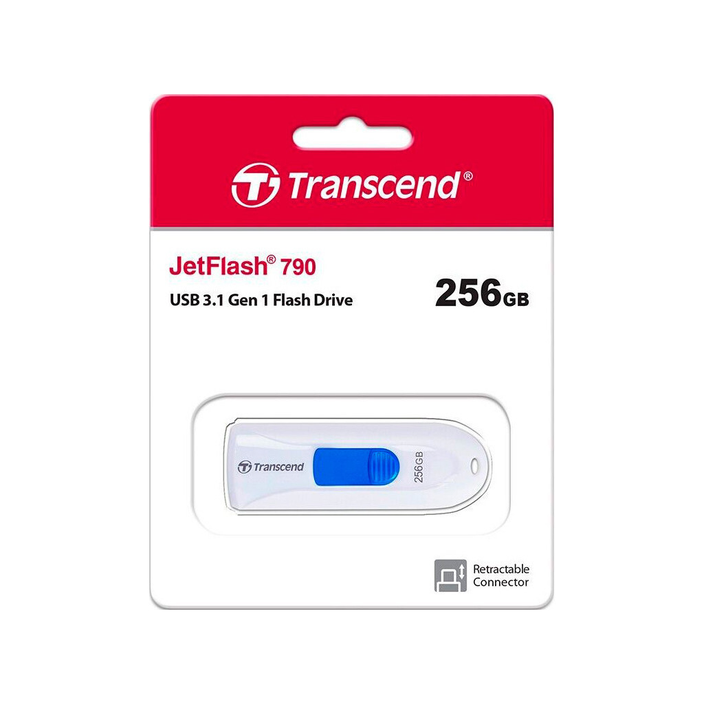 USB флеш накопичувач Transcend 256GB JetFlash 790 White USB 3.1 (TS256GJF790W) фото5