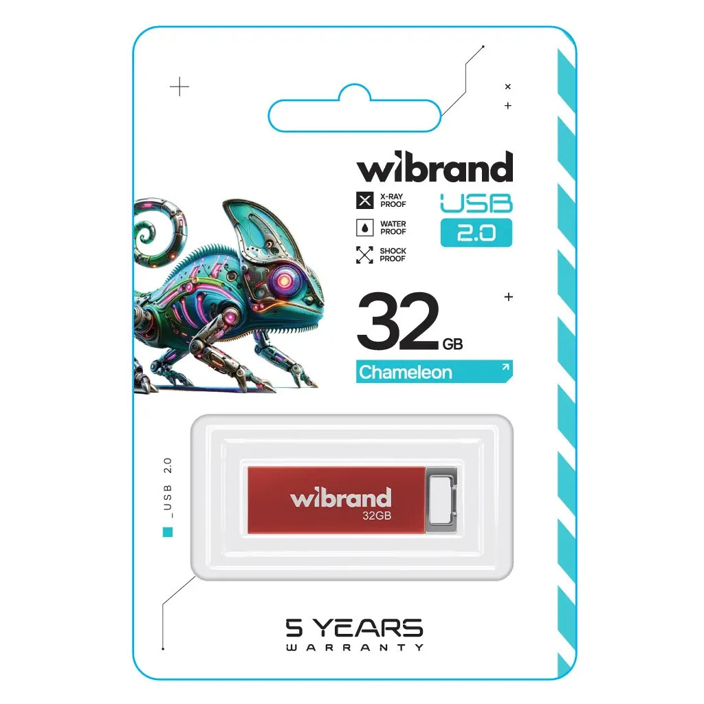 USB флеш накопичувач Wibrand 32GB Chameleon Red USB 2.0 (WI2.0/CH32U6R) фото