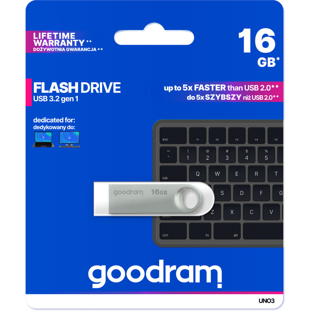 USB флеш накопичувач Goodram 16GB UNO3 Steel USB 3.2 (UNO3-0160S0R11) фото4