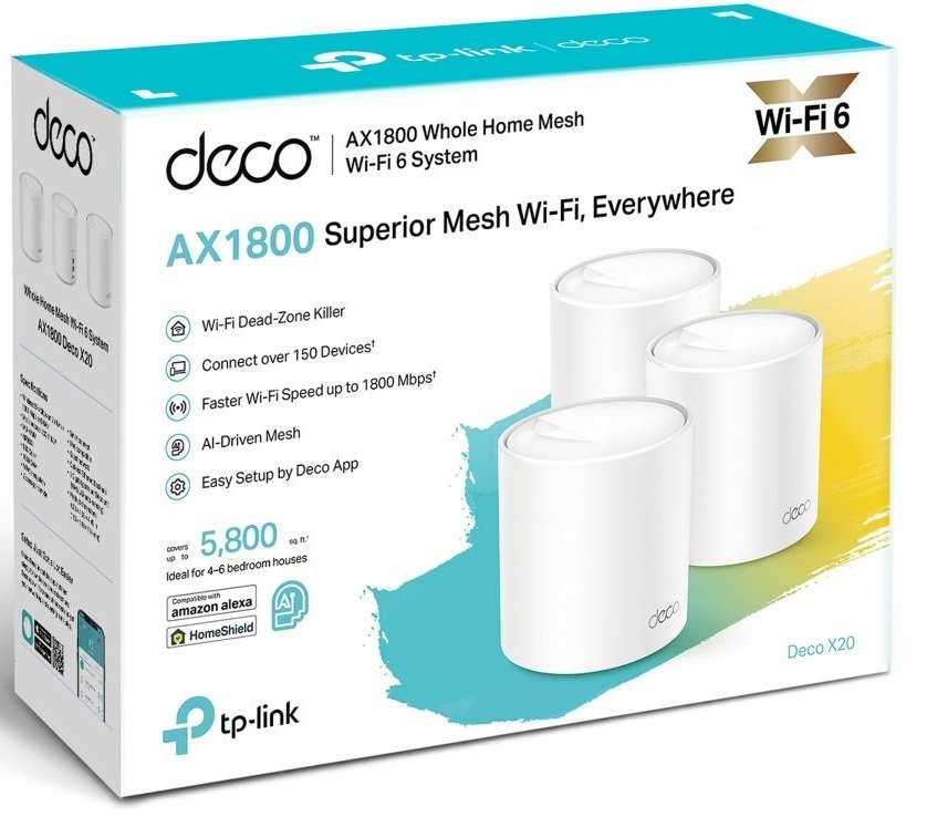 Роутер TP-LINK DECO X20 AX1800 Dual Band Mesh Wi-Fi 3-Pack (DECO X20(3-PACK)) фото3
