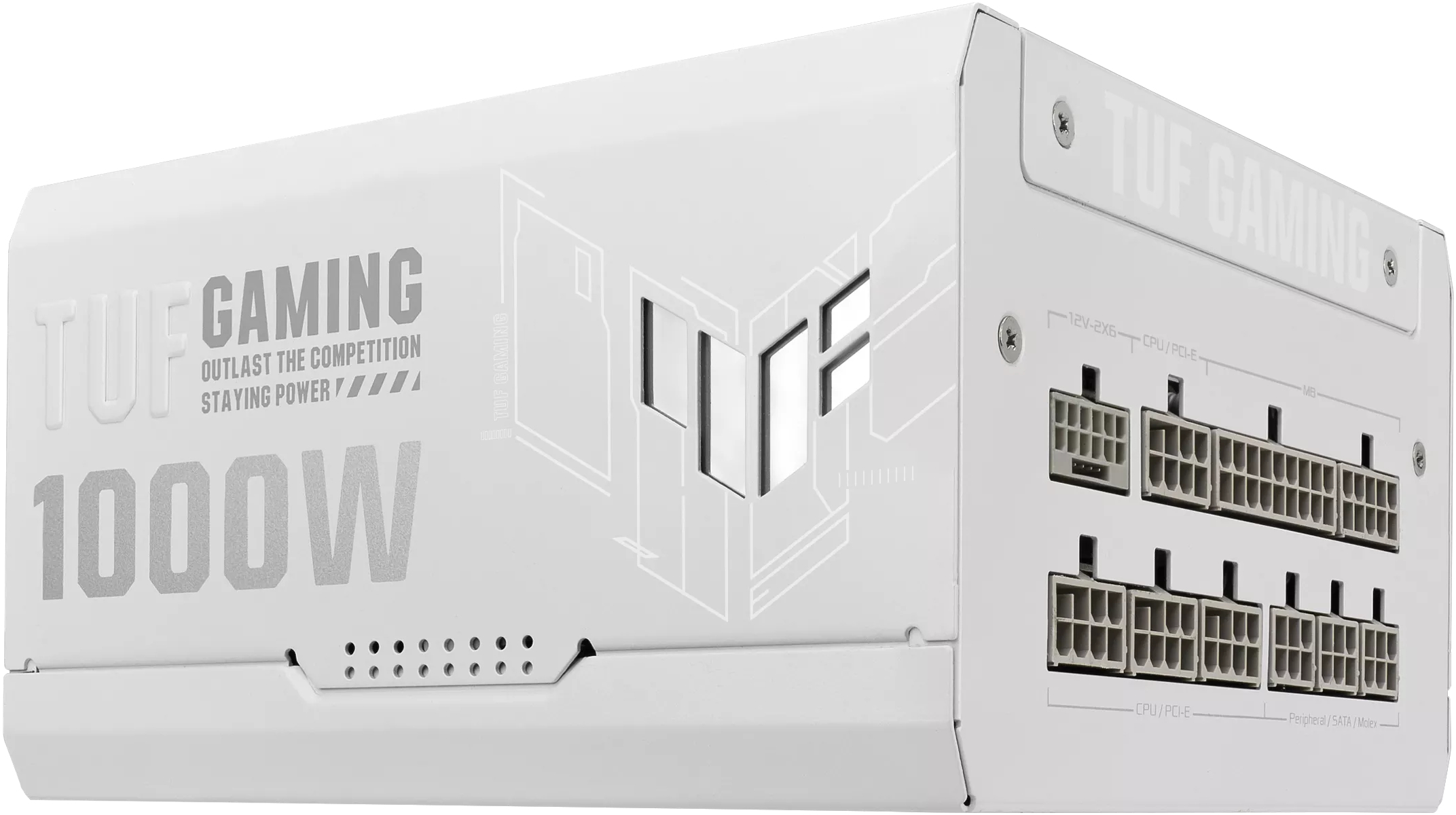 Блок живлення Asus TUF-GAMING-1000G-WHITE PCIE5 1000W Gold (90YE00S5-B0NA00) фото