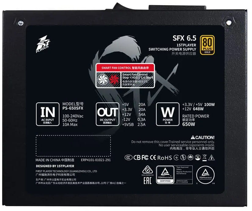 Блок живлення 1stPlayer PS-650SFX 650W (SFX-GLD-650-BK-EU) фото4