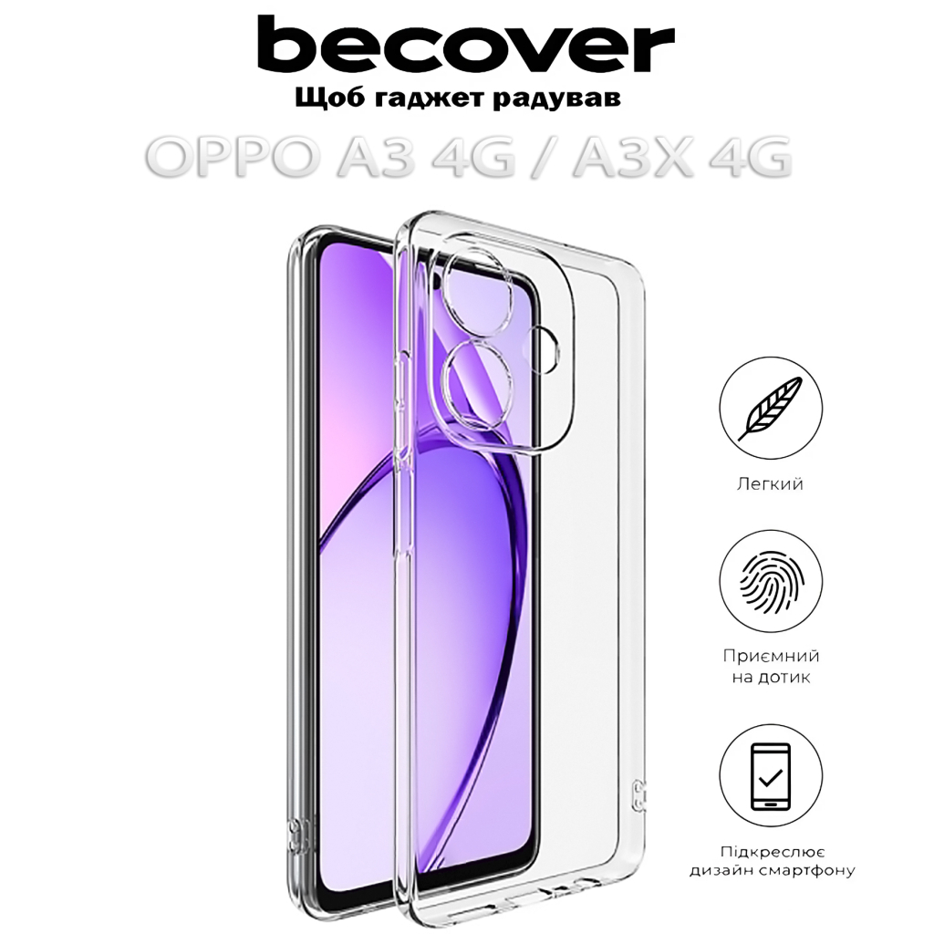Чохол-накладка BeCover для Oppo A3 4G / А3х 4G Transparancy (712770) фото5