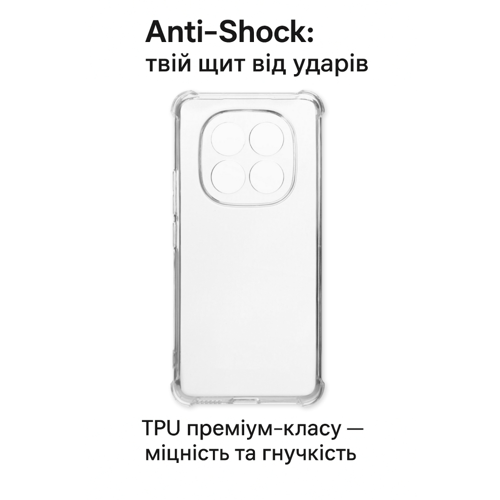 Чохол-накладка BeCover Anti-Shock для Xiaomi Redmi Note 15 Pro 4G Clear (714911) фото
