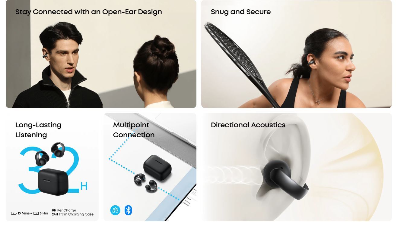 Наушники Anker SoundCore AeroClip Black (A3388G11) фото6