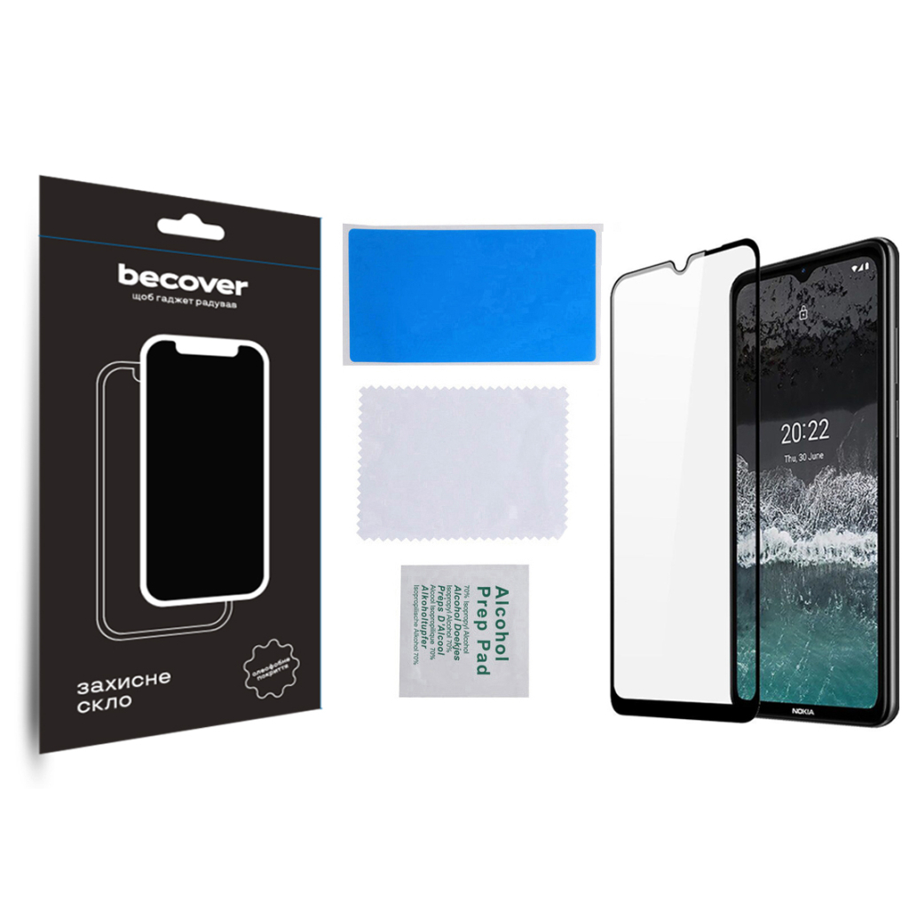 Захисне скло BeCover Nokia C21 Black (709741) фото