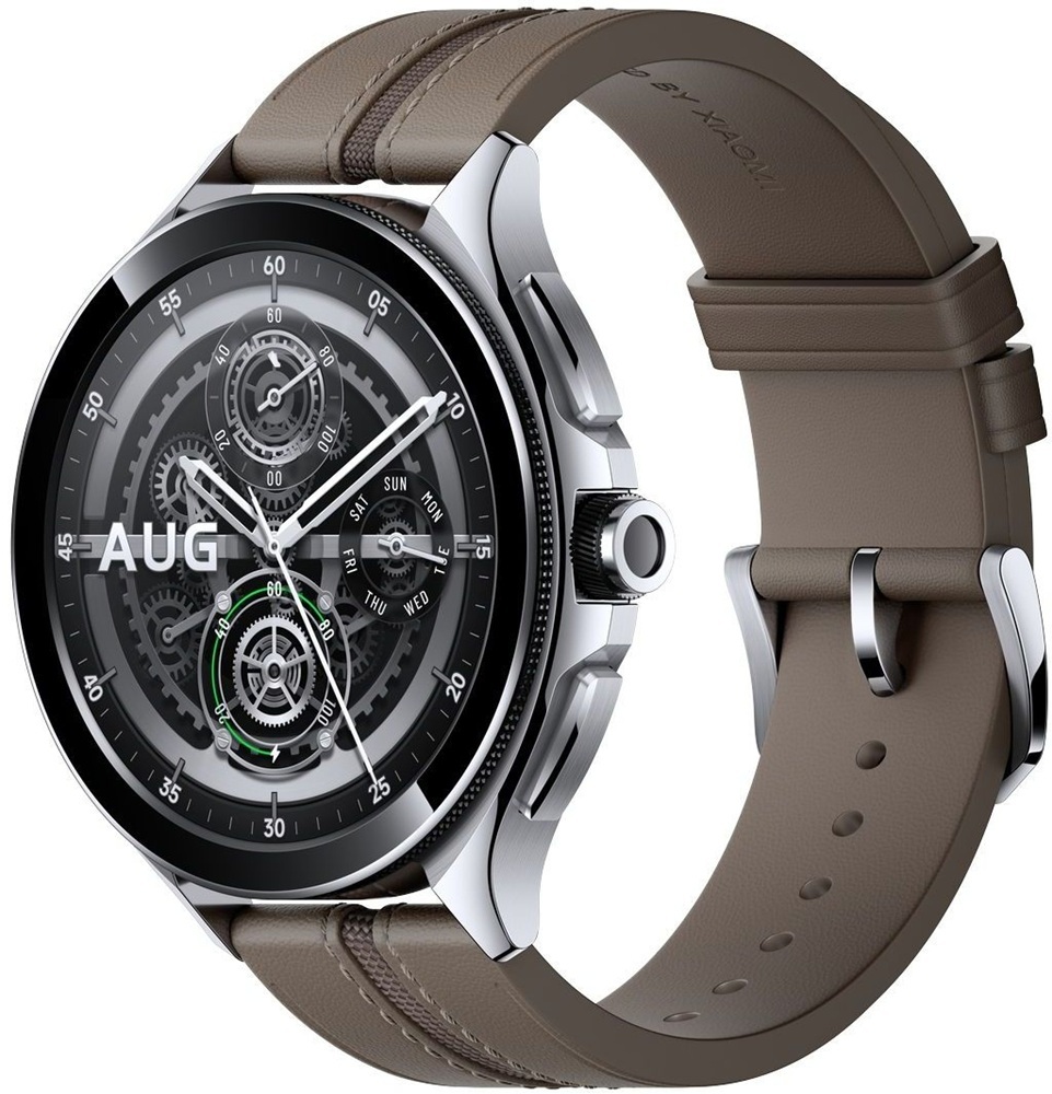 Смарт-часы Xiaomi Watch 2 Pro Bluetooth Silver Case with Brown Leather Strap (1006733) фото2