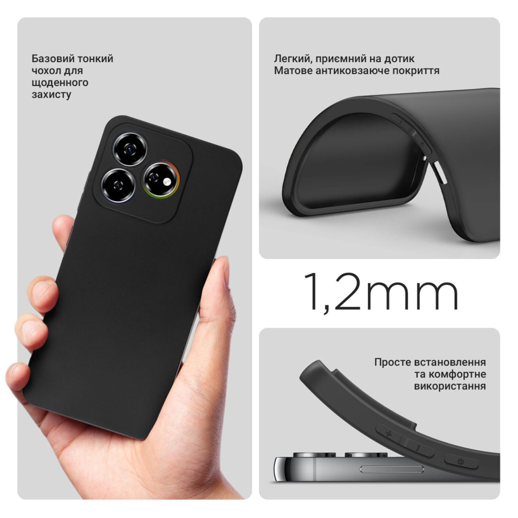 Чохол-накладка BeCover для ZTE Nubia V60 Black (712773) фото