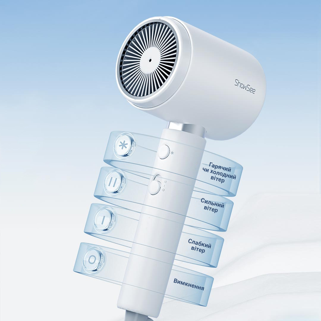 Фен Xiaomi ShowSee Hair Dryer A10-W 1800W White фото5