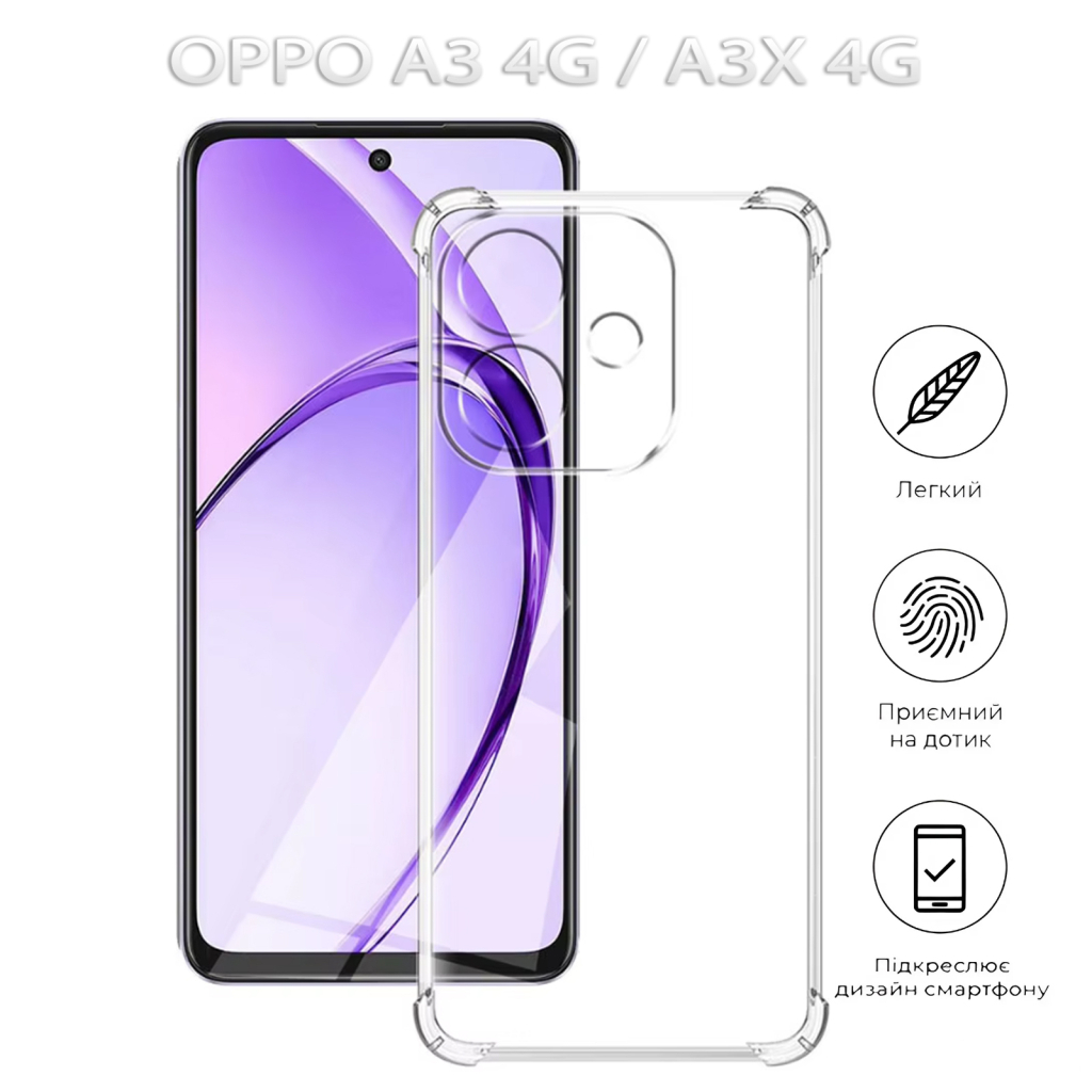 Чохол-накладка BeCover Anti-Shock для Oppo A3 4G / А3х 4G Clear (712792) фото