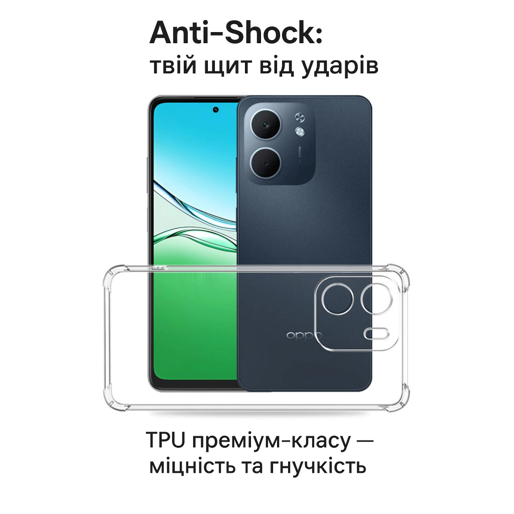 Чохол до мобільного телефона BeCover Anti-Shock Oppo A5x 4G/5G Clear (713814) фото