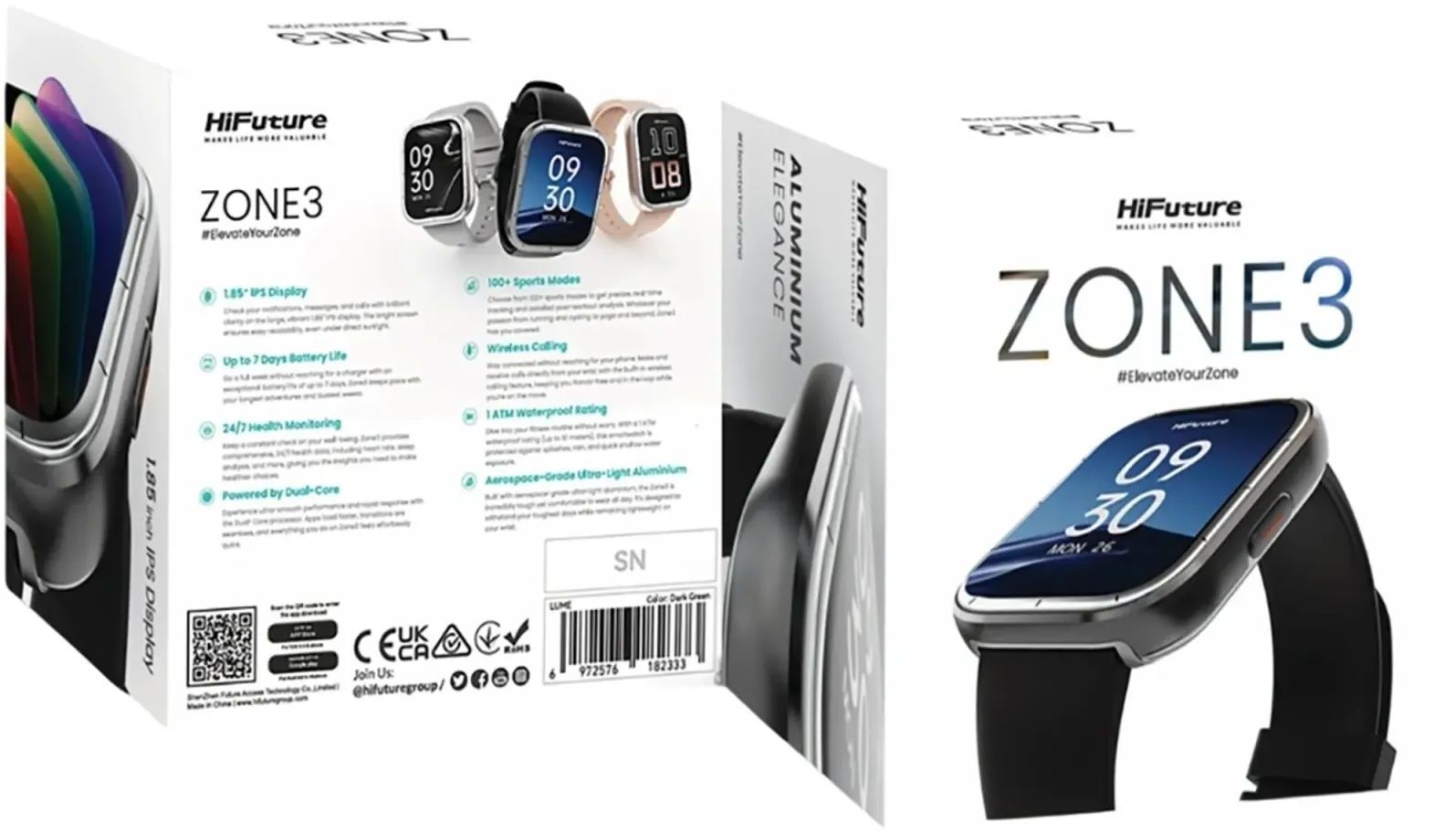 Смарт-годинник HiFuture Zone3 Black (zone3.black) фото
