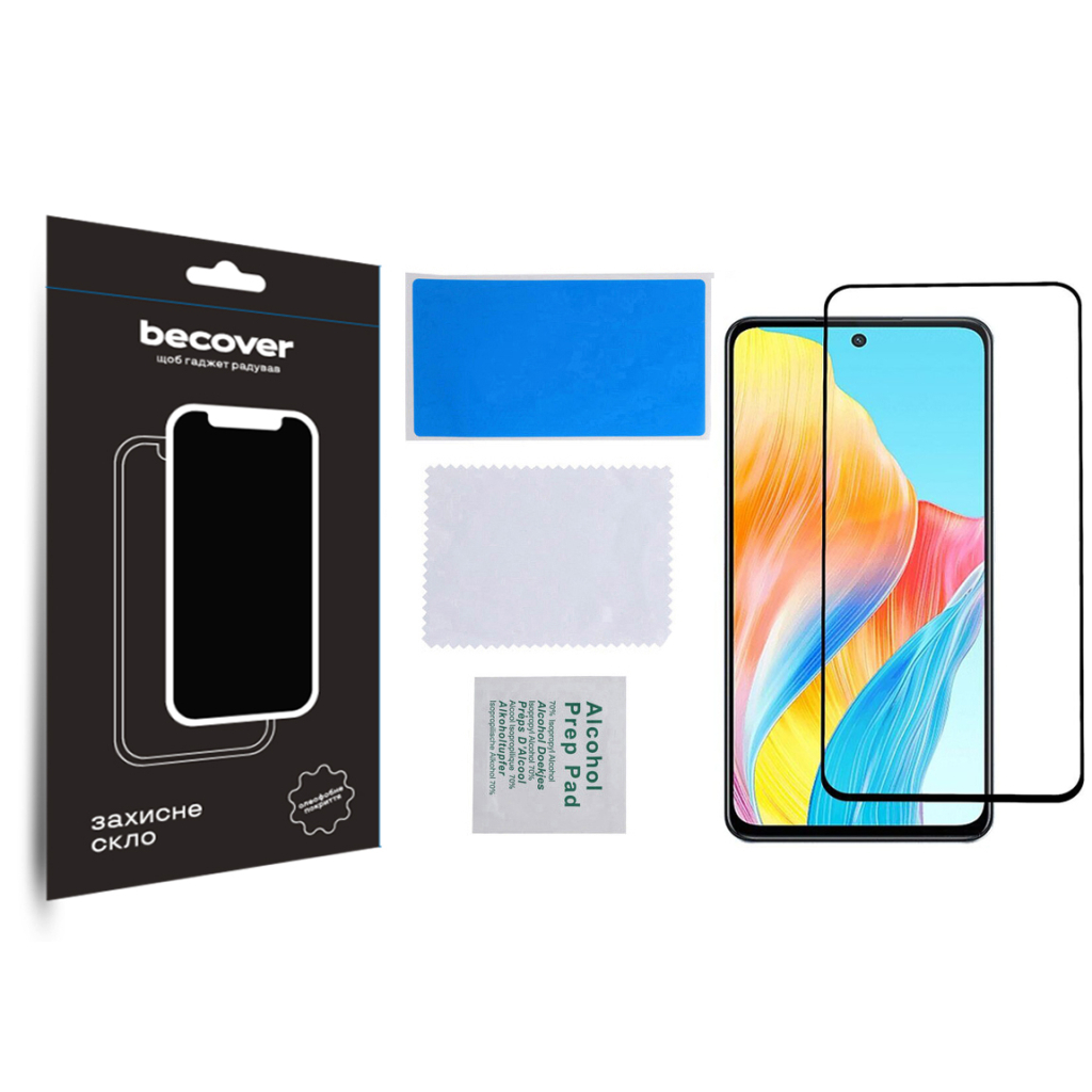 Защитное стекло BeCover Oppo A98 5G Black (709772) фото3
