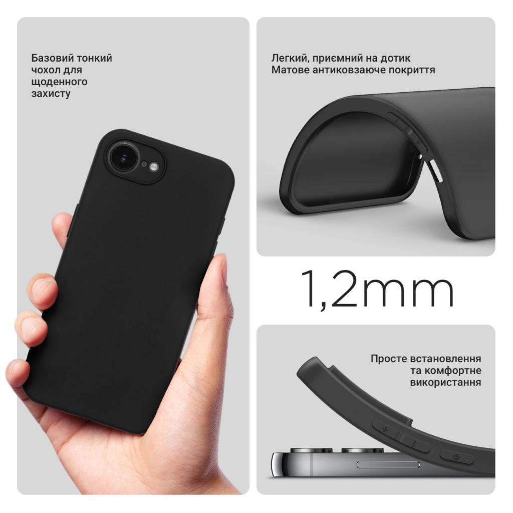 Чохол-накладка BeCover для Apple iPhone 16e Black (713238) фото3