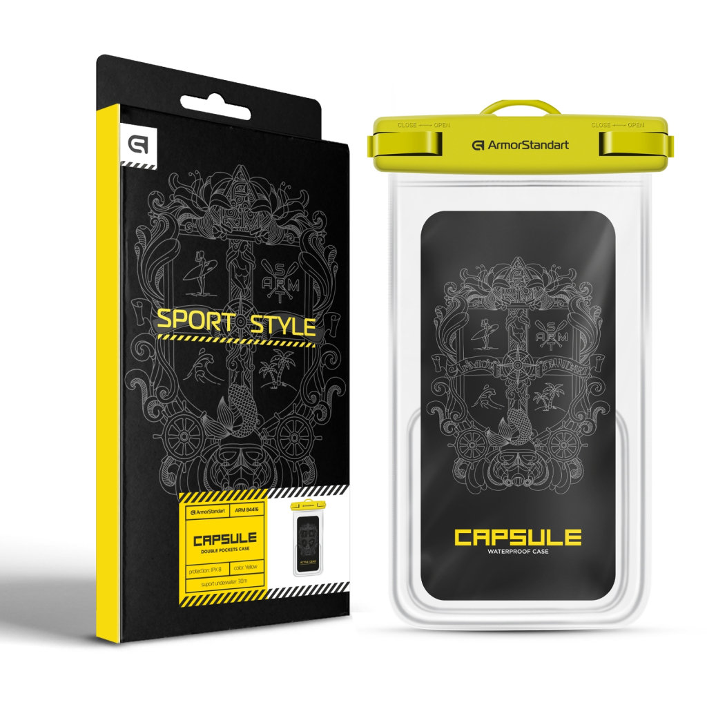 Чохол до мобільного телефона Armorstandart Waterproof Сapsule Double Pockets Yellow (ARM84416) фото3