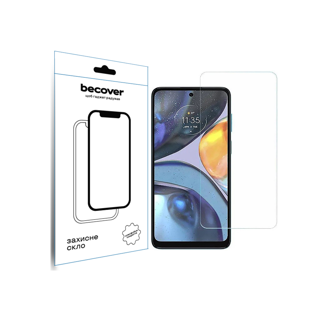 Захисне скло BeCover Motorola Moto E32s 3D Crystal Clear Glass (709734) фото
