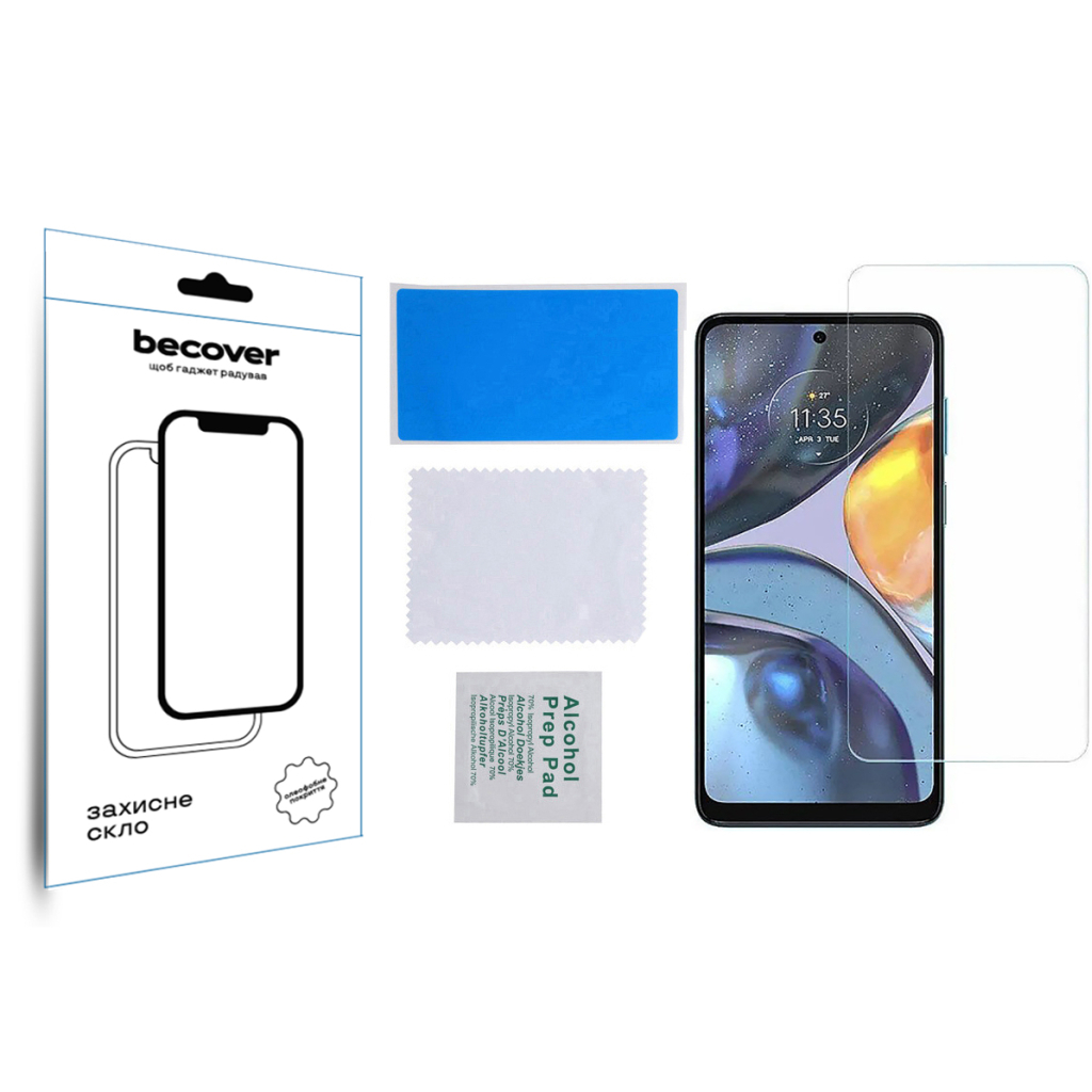 Захисне скло BeCover Motorola Moto E32s 3D Crystal Clear Glass (709734) фото