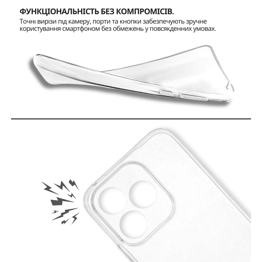 Чохол-накладка BeCover для Honor 400 Lite Transparancy (714909) фото4