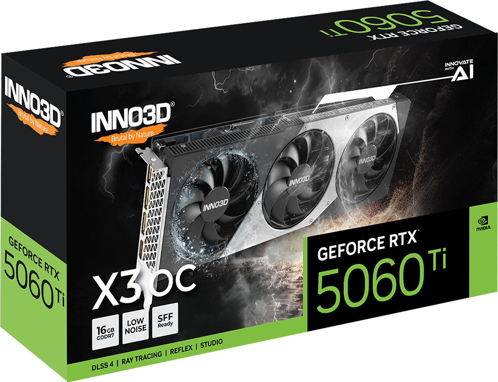 Видеокарта INNO3D GeForce RTX 5060 Ti 16GB X3 OC (N506T3-16D7X-191073L) фото4