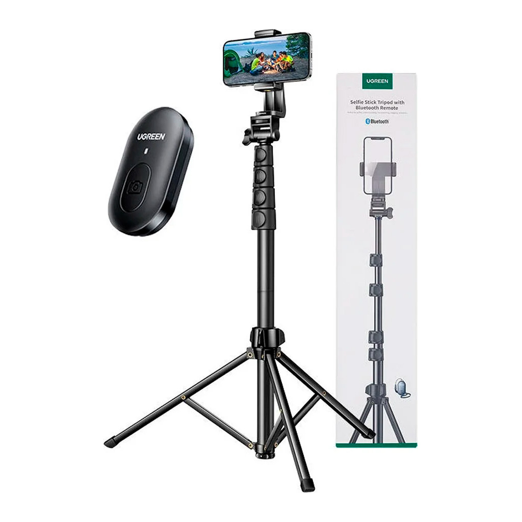 Штатив Ugreen LP680 Selfie Stick Tripod with Bluetooth Remote Black (15609) фото3