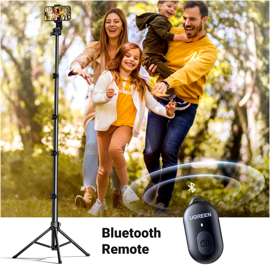 Штатив Ugreen LP680 Selfie Stick Tripod with Bluetooth Remote Black (15609) фото6
