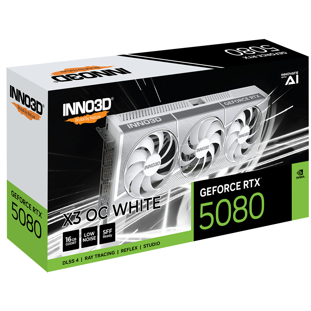 Видеокарта INNO3D NVIDIA GEFORCE RTX 5080 X3 OC WHITE 16GB GDDR7 (N50803-16D7X-17605211) фото3