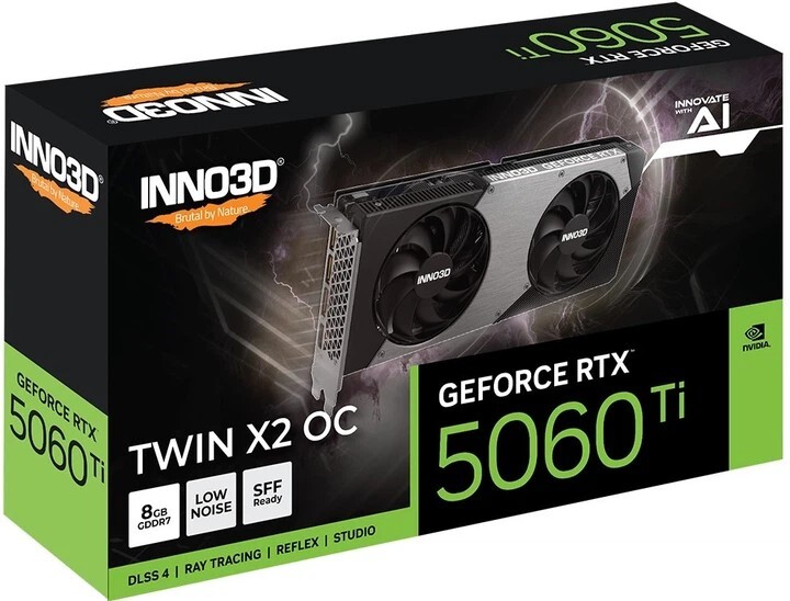 Видеокарта INNO3D GeForce RTX 5060 Ti Twin X2 8GB GDDR7 (N506T2-08D7-193075N) фото3