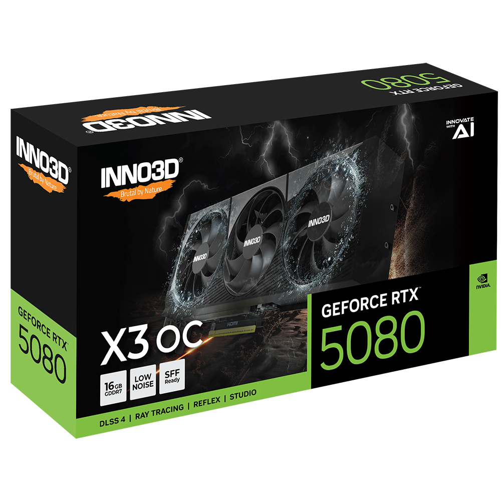Видеокарта INNO3D NVIDIA GeForce RTX 5080 X3 OC 16GB GDDR7 (N50803-16D7X-17603930) фото3
