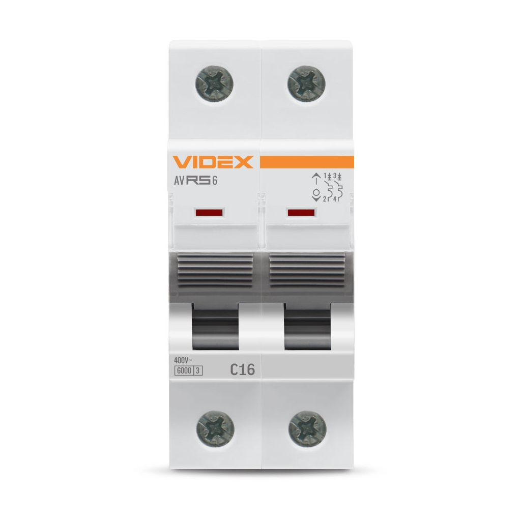 Автоматичний вимикач Videx RS6 RESIST 2п 16А 6кА С (VF-RS6-AV2C16) фото3