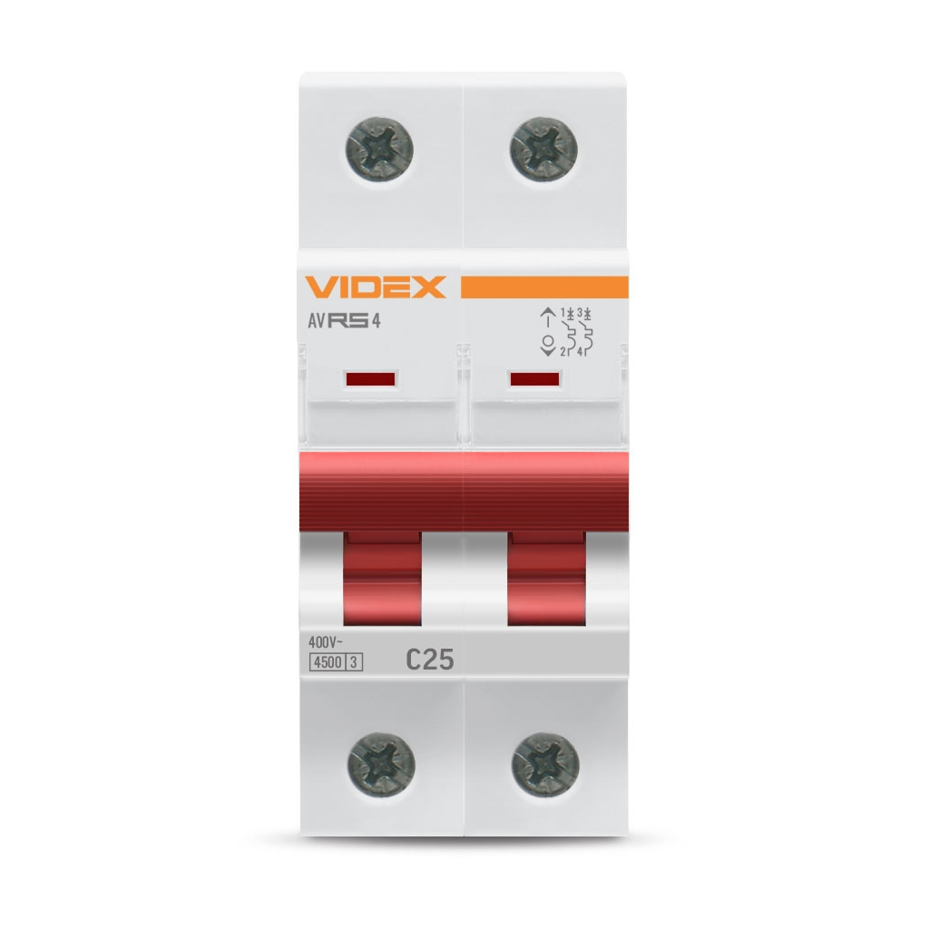 Автоматический выключатель Videx RS4 RESIST 2п 25А С 4,5кА (VF-RS4-AV2C25) фото3