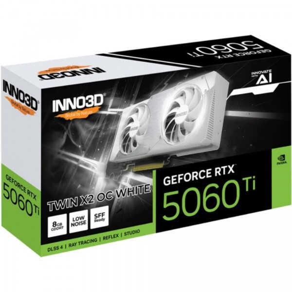 Видеокарта INNO3D GeForce RTX 5060 Ti 8GB TWIN X2 OC WHITE (N506T2-08D7X-193075W) фото