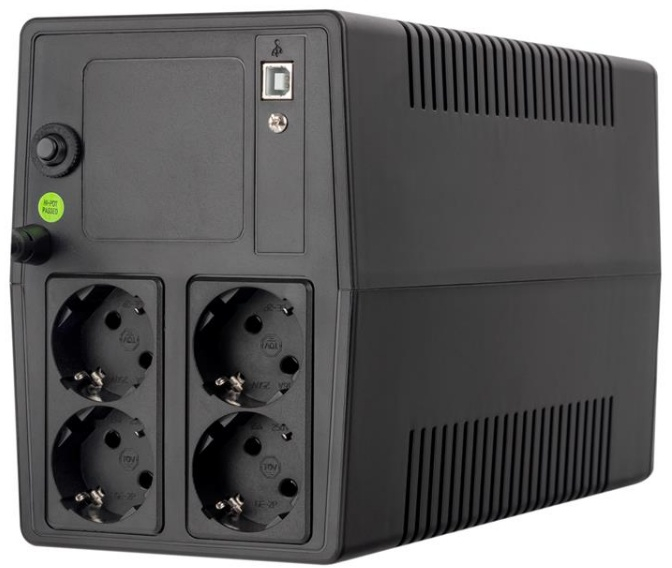 ДБЖ Prologix 1000 Lin.int., AVR, 4 x євро, USB, пластик (PLPU1000VA4LED) фото