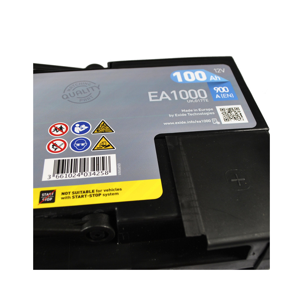 Акумулятор автомобільний EXIDE PREMIUM 100A (EA1000) фото5