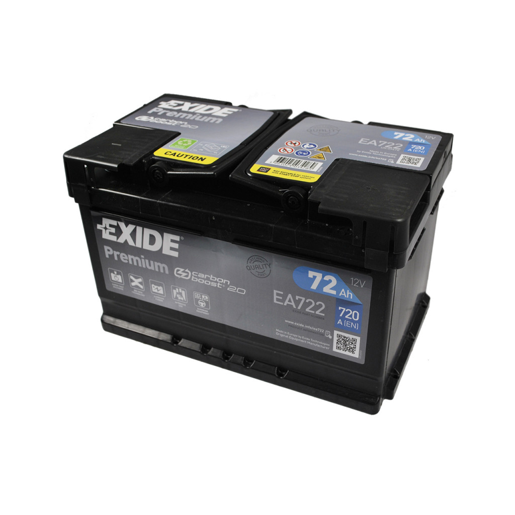 Акумулятор автомобільний EXIDE PREMIUM 72A (EA722) фото2