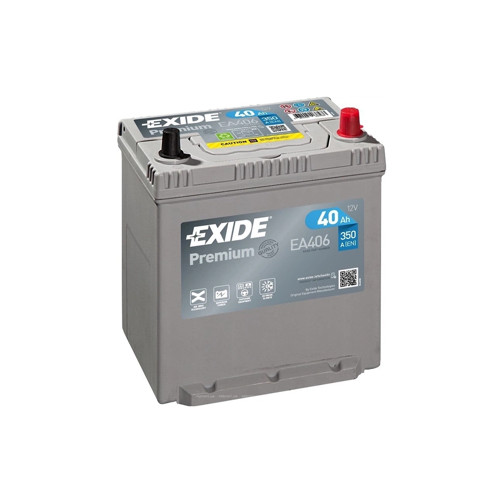Акумулятор автомобільний EXIDE PREMIUM 40A (EA406) фото2