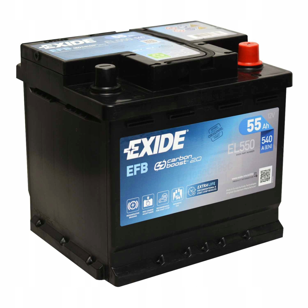 Акумулятор автомобільний EXIDE START-STOP EFB 55A (EL550) фото3