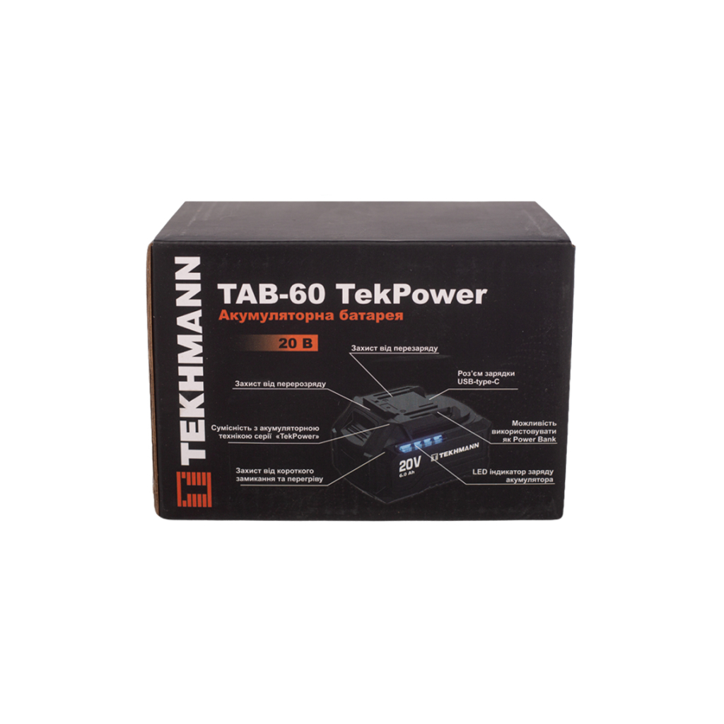 Акумулятор до електроінструменту Tekhmann TAB-60 TekPowerLi-ion 6Ah (854610) фото4
