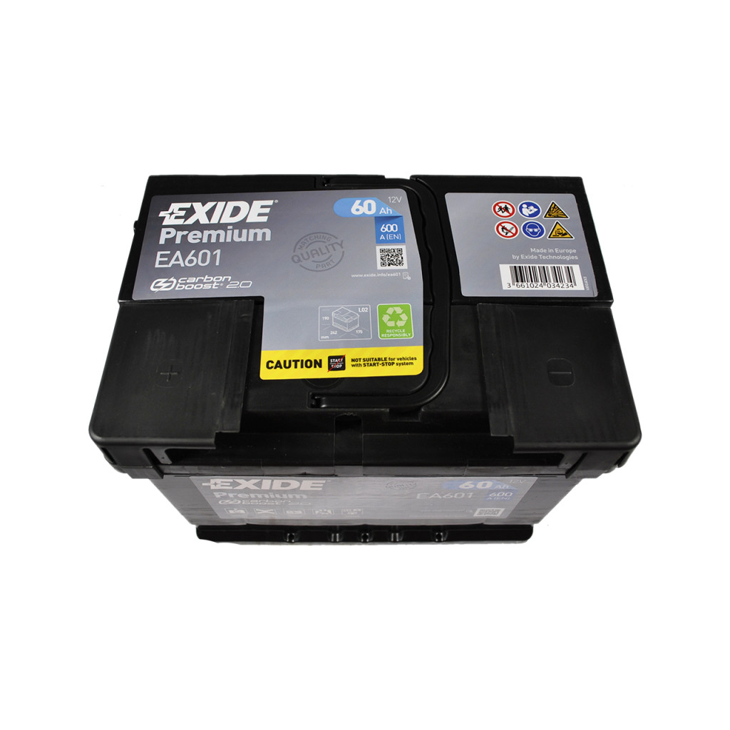 Акумулятор автомобільний EXIDE PREMIUM 60A (EA601) фото