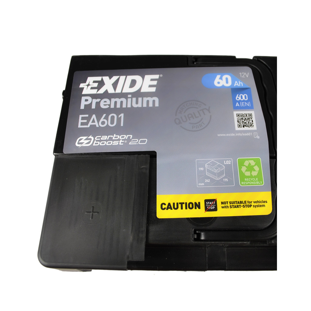 Акумулятор автомобільний EXIDE PREMIUM 60A (EA601) фото