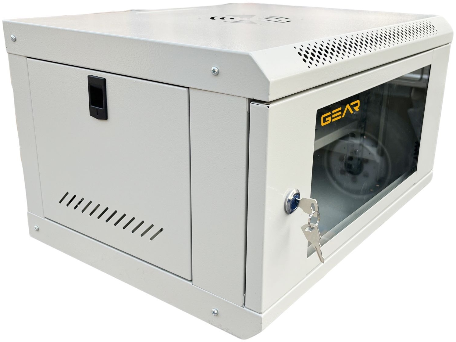 Шафа настінна GEAR 19", 6U, 600x600x300 мм, з полицею 19", gray (GWMSN-6U-600-600G) фото3