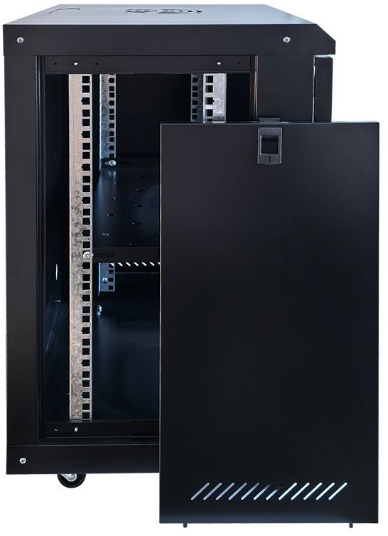 Шафа настінна GEAR 19", 15U, 600x600x750 мм, з полицею 19", Black (GWMSN-15U-600-600) фото5