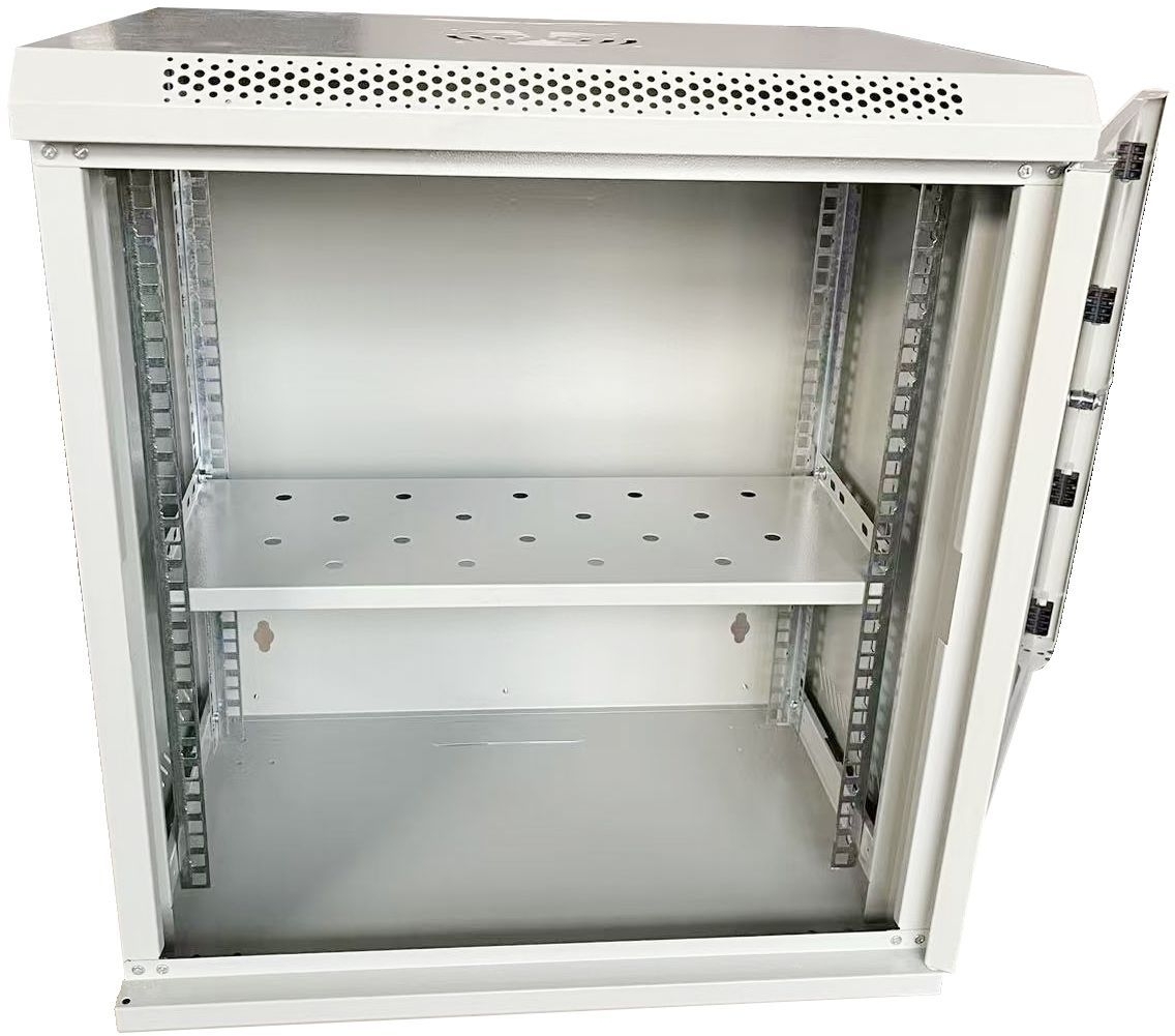 Шафа настінна GEAR 19", 12U, 530x400x600 мм, з полицею 19", gray (GWMSN-12U-530-400G) фото3