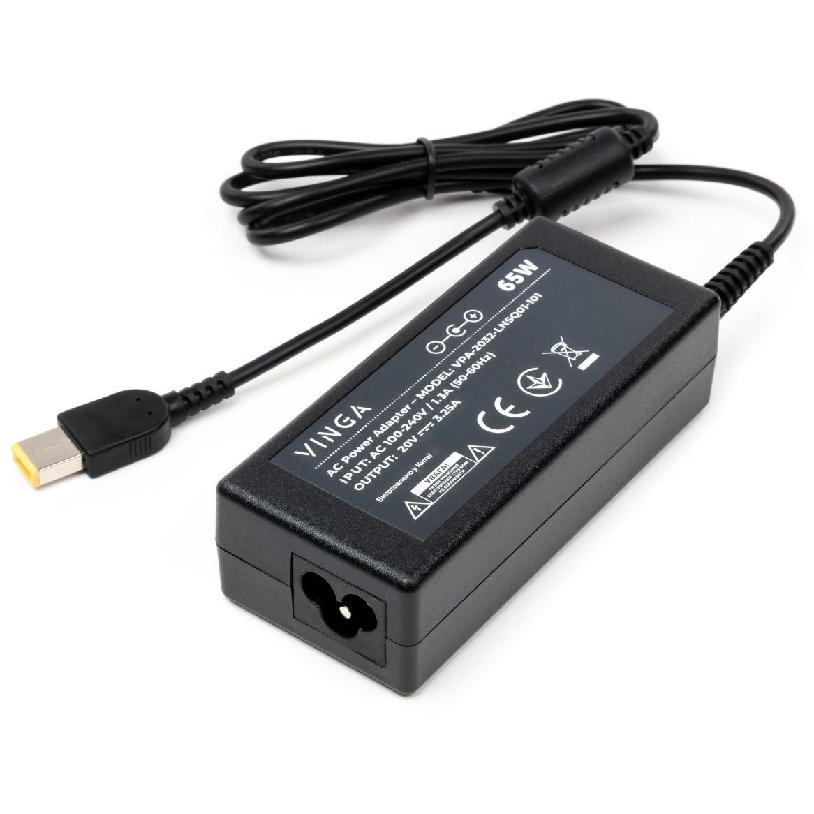 Блок питания Vinga Lenovo 65W 20V 3.25A Square (VPA-2032-LNSQ01-101) фото