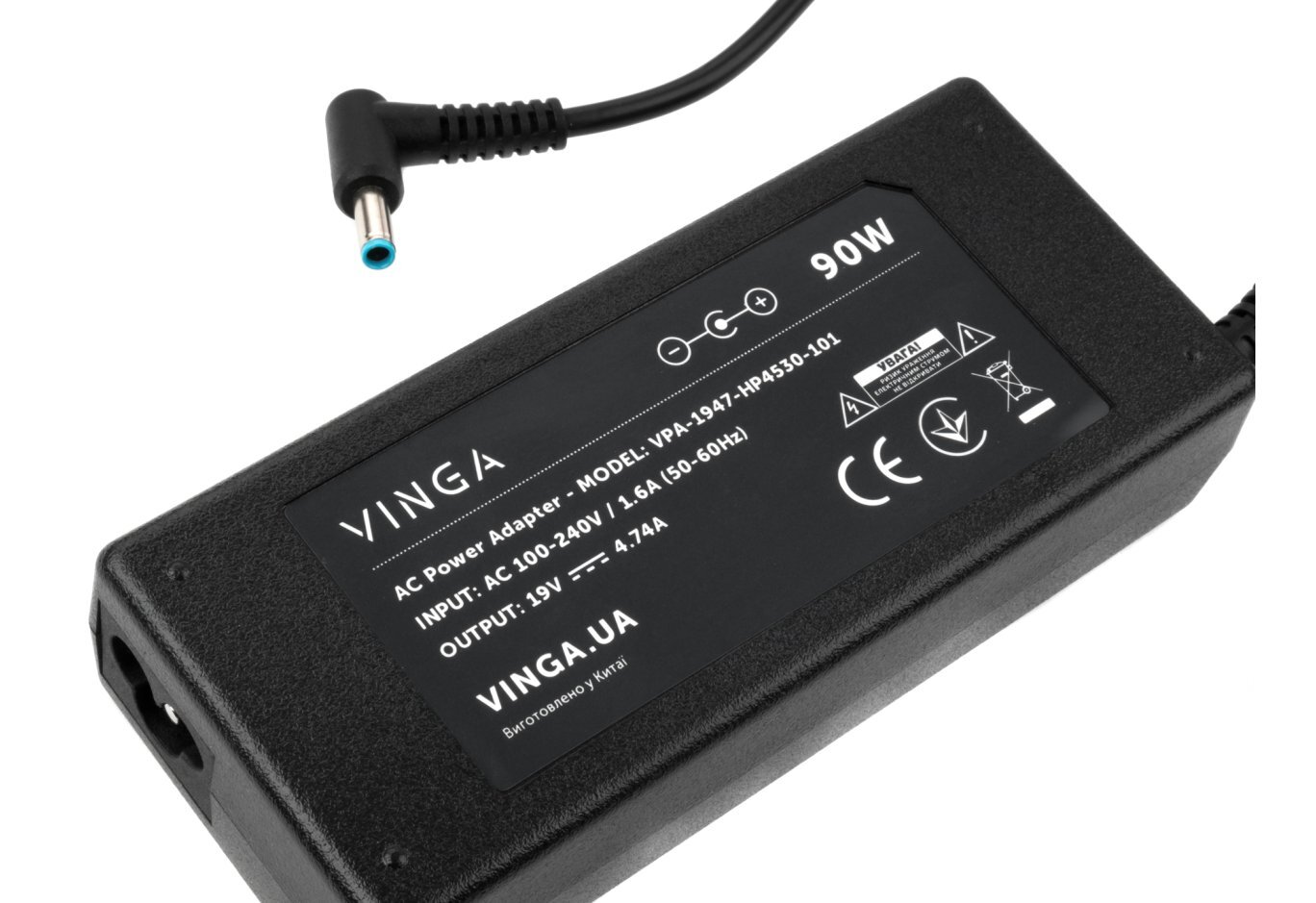 Блок питания Vinga HP 90W 19V 4.74A 4.5x3.0 (VPA-1947-HP4530-101) фото