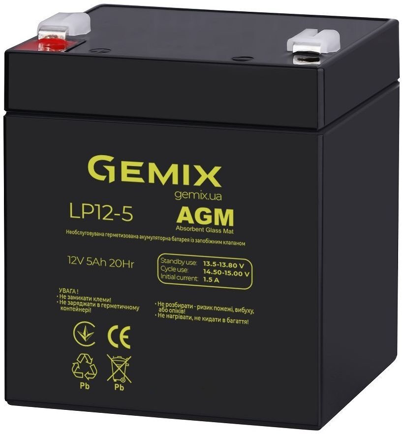 Аккумуляторна батарея Gemix LP 12В 5 Ah (LP12-5) фото2