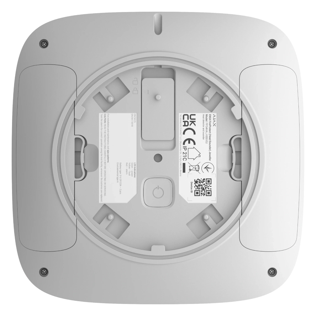 Датчик дыма Ajax EN54 FireProtect Heat/Sounder white фото7