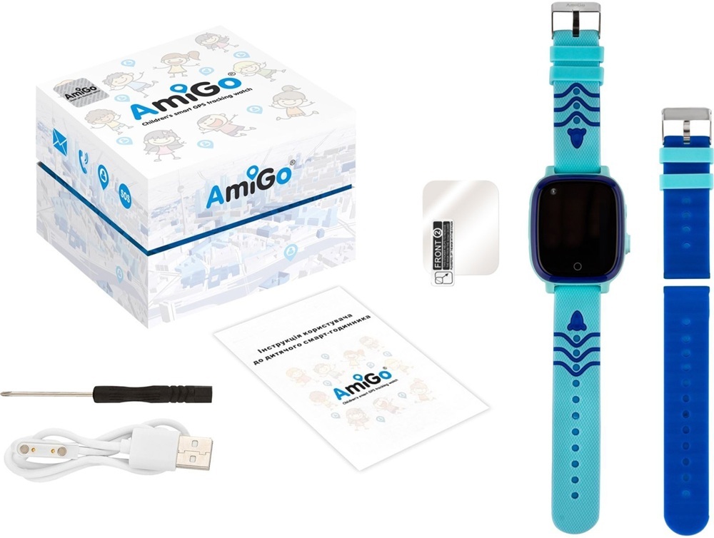Смарт-часы для детей Amigo GO005 4G WiFi waterproof Thermometer Blue (747017) фото5