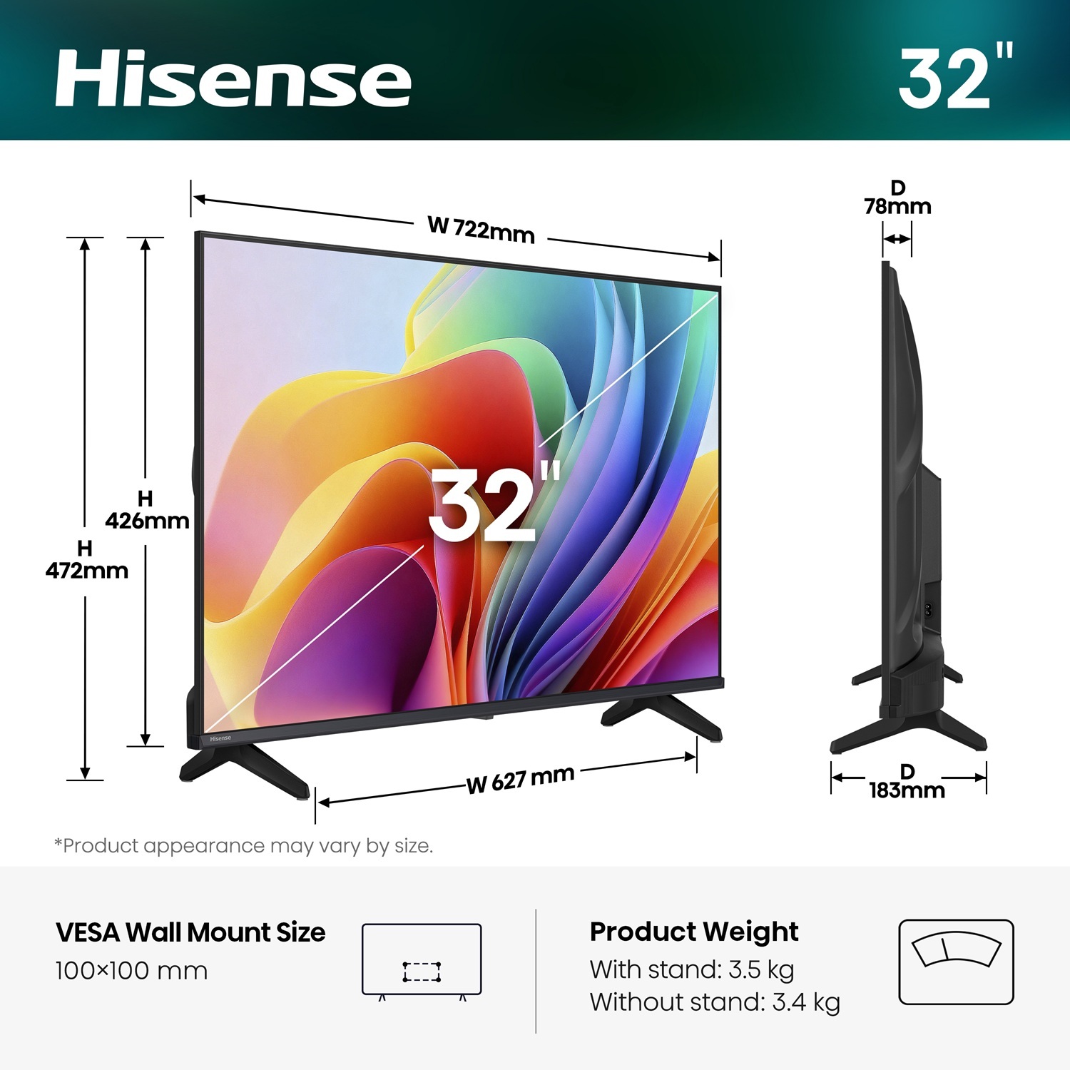 Телевізор Hisense 32A4S фото2